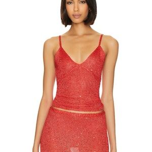 Carolina Camisole in Rossa Sequin